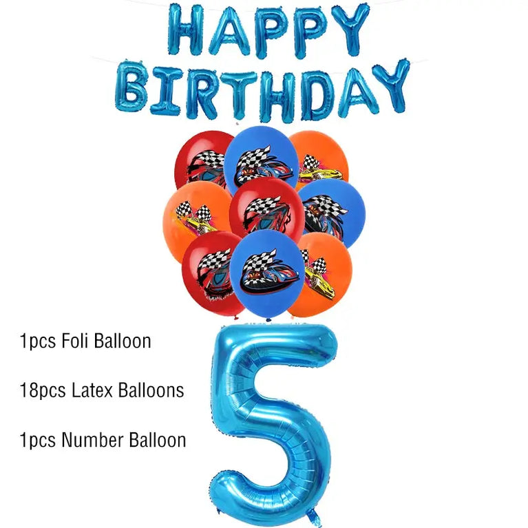 Happy Birthday Wheels Racing Car Party Disposable Tableware Set for Kids Celebration