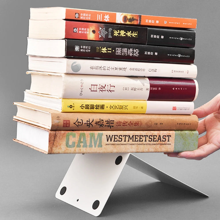 Simple Metal Bookends | 2-Piece Heavy-Duty Non-Slip Desktop Organiser