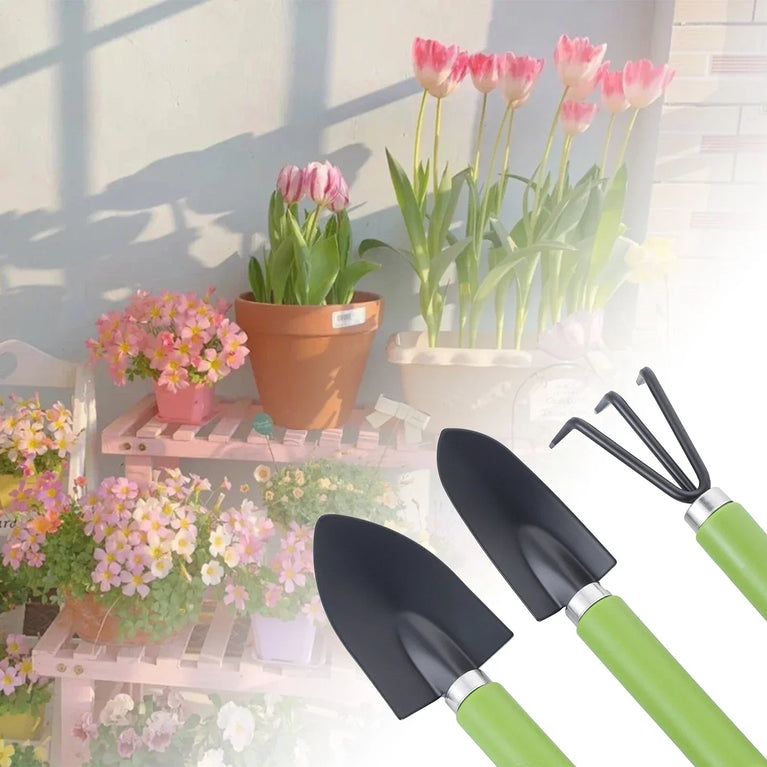 Mini Gardening Tool Set 3 Pcs Shovel Trowel Rake for Plants