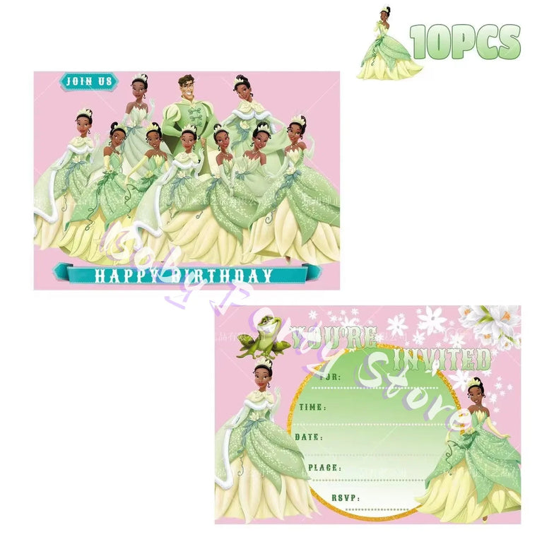 Frog Tiana Princess Party Disposable Tableware Set for Kids Birthday Decoration