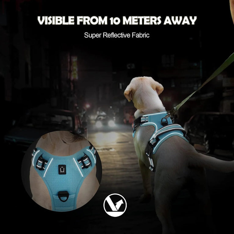 No Pull Adjustable Soft Padded Dog Harness Vest With Control Handle