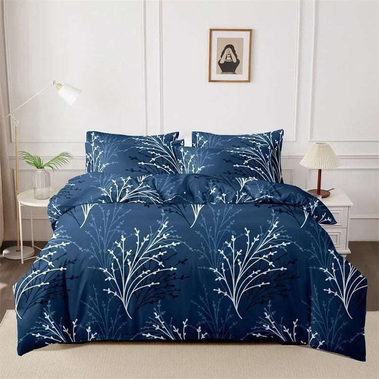 3-Piece Printed Brushed Duvet Cover Set | Soft & Breathable Bedding Collection