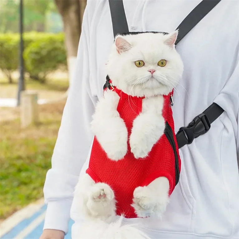 Portable Pet Mesh Backpack | Dual-Shoulder Outdoor Travel Carrier