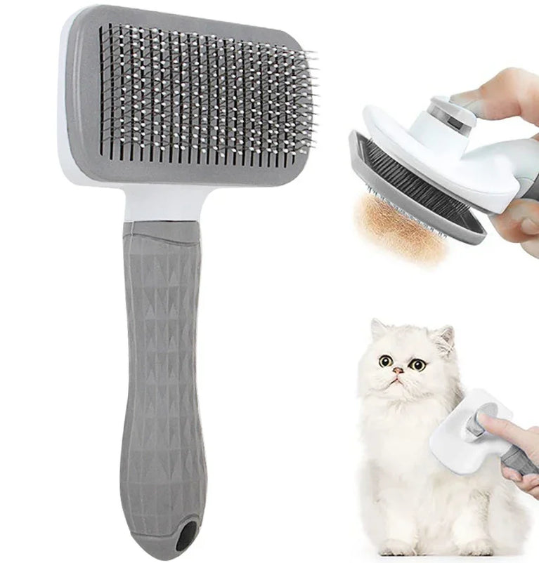 Stainless Steel Pet Grooming Brush | Pro Hair Remover & Comb