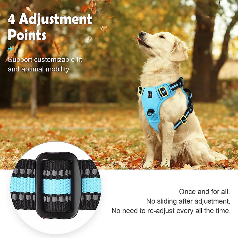 No Pull Adjustable Soft Padded Dog Harness Vest With Control Handle