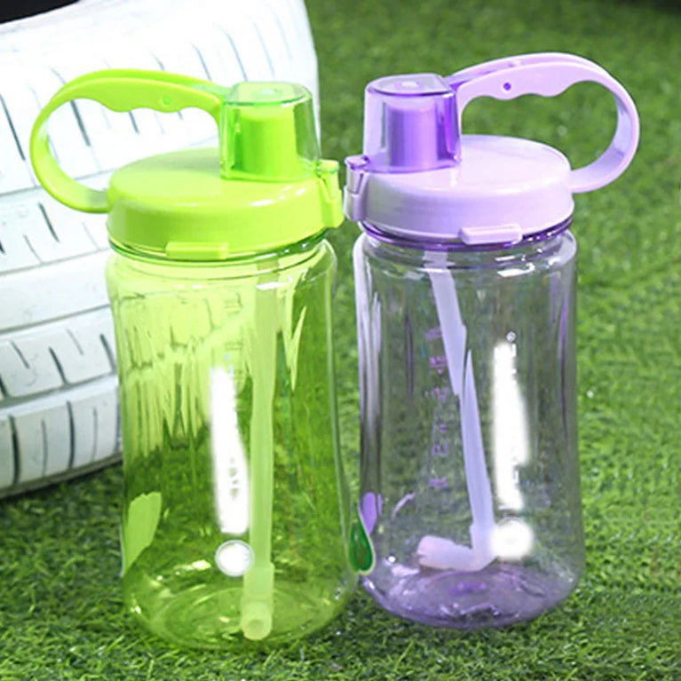 1000ml Transparent Straw Strap Bounce Button Sports Water Bottle 1L Leakproof Handgrip Gym Hydration Bottle