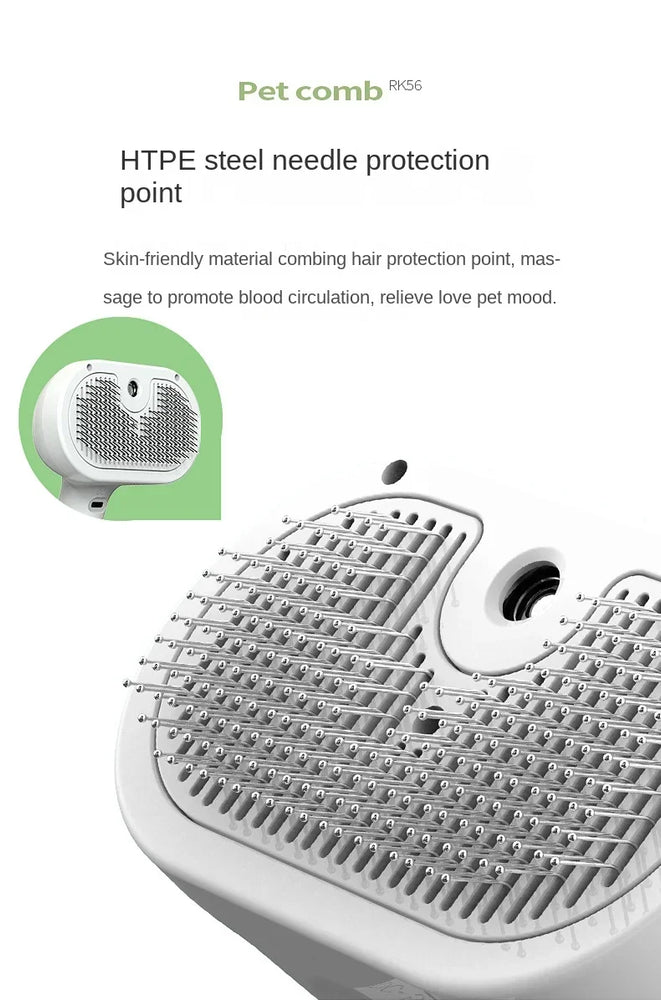 3-in-1 Electric Cat Hair Brush Steam Spray Grooming Comb Tool