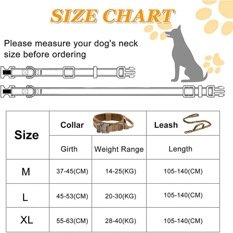 Outdoor Sports Style Tactical Dog Collar Usable Training Traction