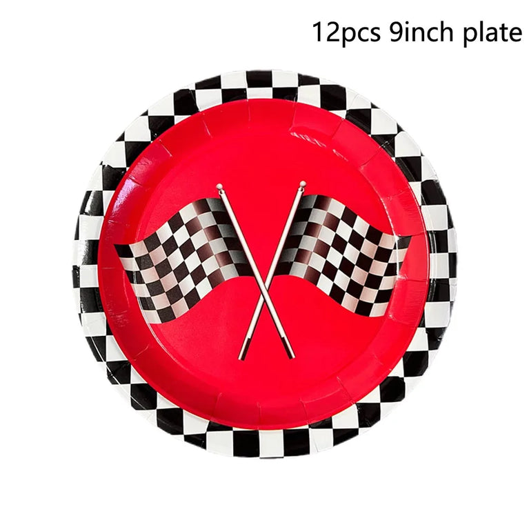 Racing Car Birthday Party Tableware Set Plates Napkins Kids Theme