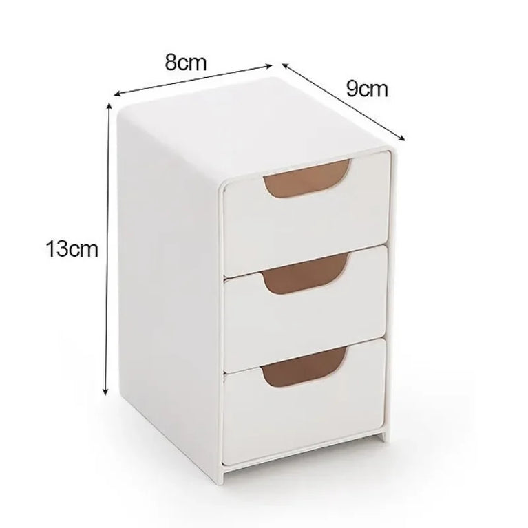 Chic 3-Tier Desk Organizer with Drawers Storage Divider Box