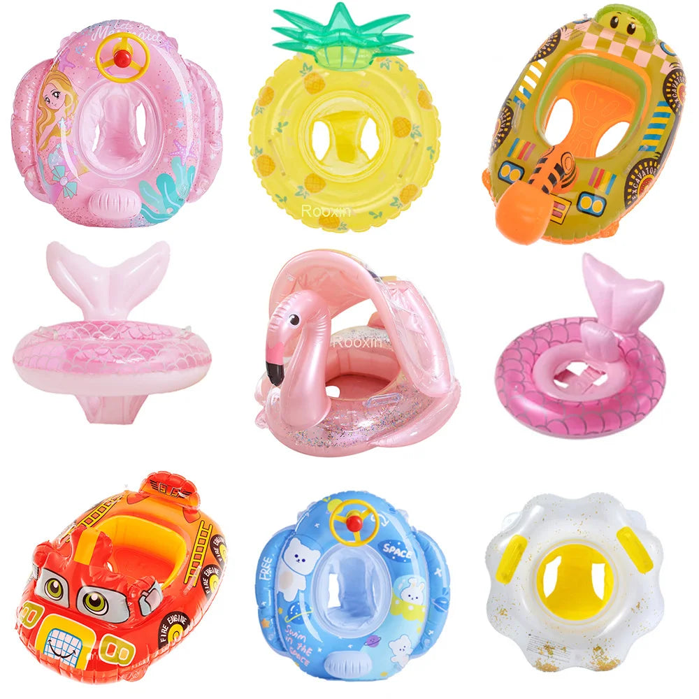Baby Float with Sunshade | Flamingo & Unicorn Pool Swimming Ring