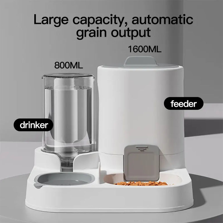 1-Pack Automatic Gravity Fed Cat Water Dispenser And Feeder Spill Proof Large Capacity One Piece Design