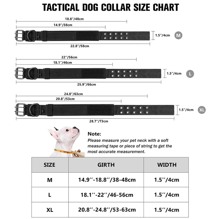 Comfortable Military Tactical Dog Collars Nylon Buckle Set Adjustable