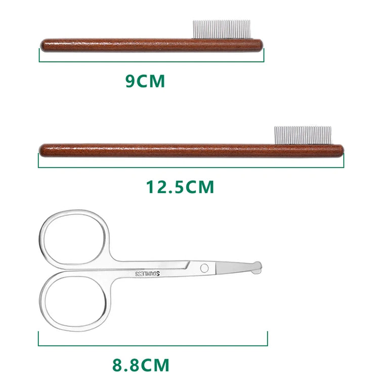Pet Woodiness Facial Cleaning Comb & Hair Repair Scissors