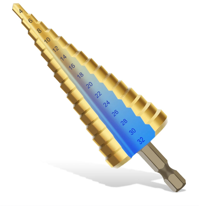 Titanium Step Drill Bit Set | High-Speed Stepped Conical Stage Drills