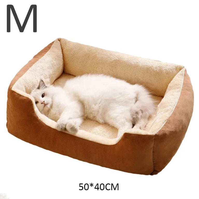 Soft Plush Cat Bed Cushion Basket House for Cats