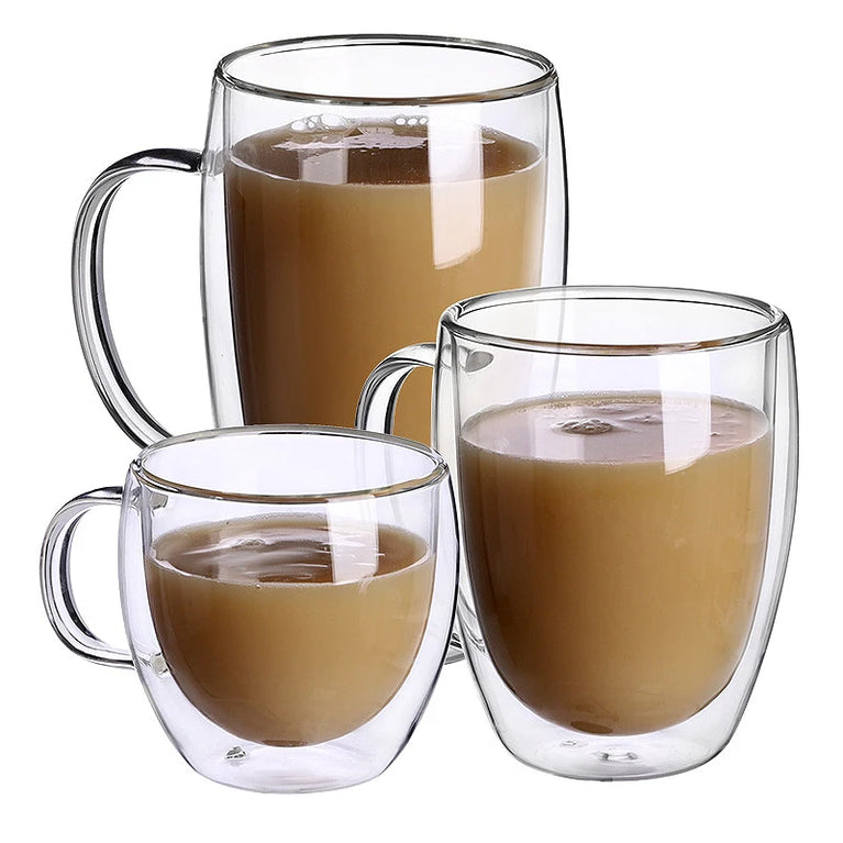 Double-Wall Borosilicate Glass Cup | Heat-Resistant Insulated Drinkware