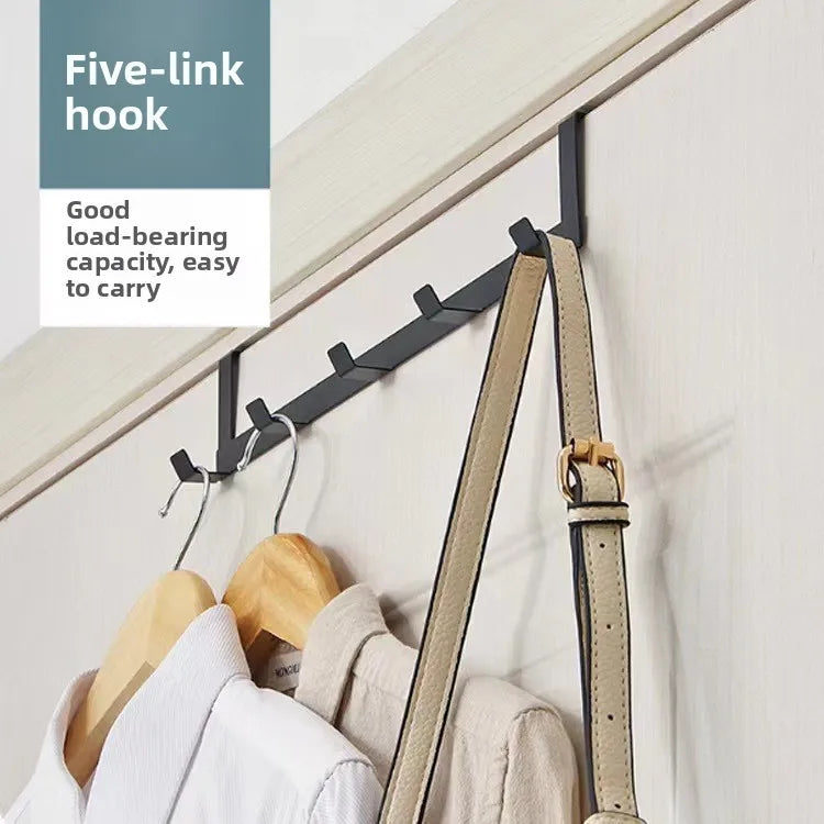 1/3pcs No Drill Over The Door Hooks Wrought Iron Hanger Rack Multipurpose Organizer for Hats Bags Clothes Bathroom Home Storage