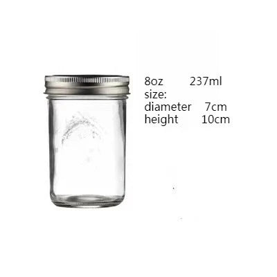 Wide Mouth Mason Jars with Lids Glass Food Storage Container for Meal Prep