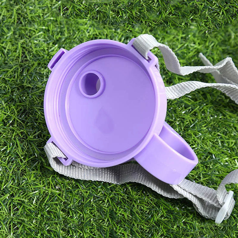 1000ml Transparent Straw Strap Bounce Button Sports Water Bottle 1L Leakproof Handgrip Gym Hydration Bottle