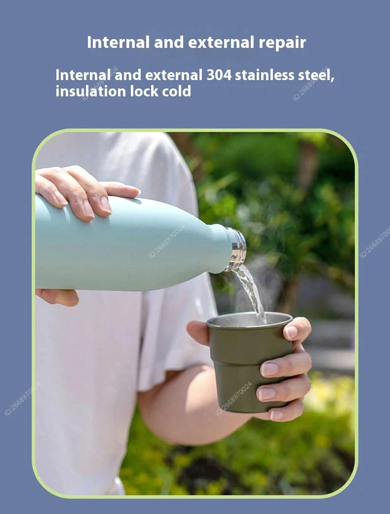 750ml Vacuum Insulated Stainless Steel Cola-Shaped Water Bottle Flask