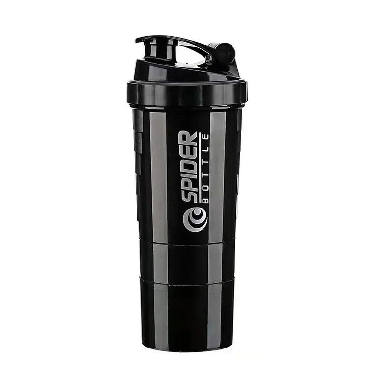 550ML 3 Layer Shaker Protein Mixing Waterbottle Fitness Gym Sports Cup
