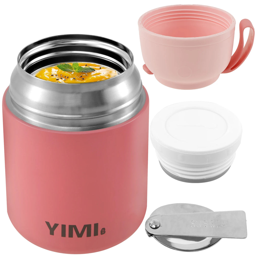 304 Stainless Steel Thermo Soup Cup 530ml 480ml Leakproof Vacuum Insulated Jar