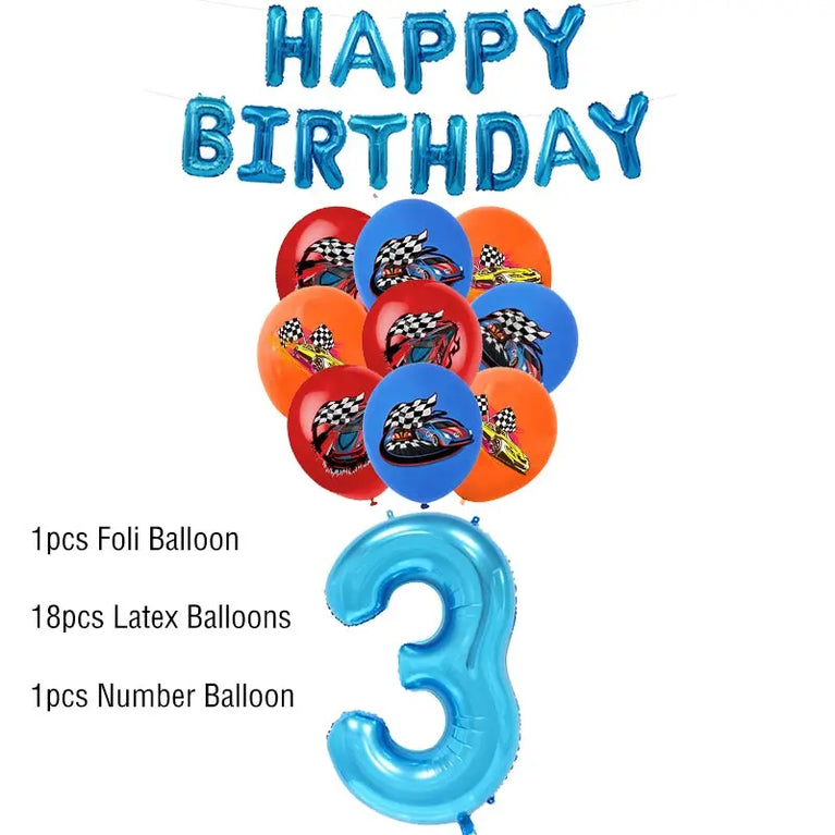 Happy Birthday Wheels Racing Car Party Disposable Tableware Set for Kids Celebration