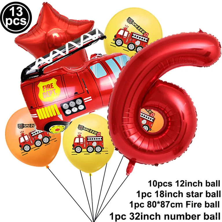 Firetruck Birthday Party Supplies Fire Theme Paper Plates Cups Napkins Set