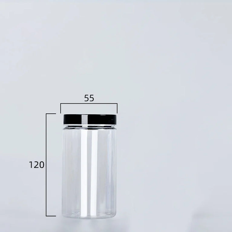 Black Lid Wide Mouth Circular Plastic Storage Bucket Airtight Food Container