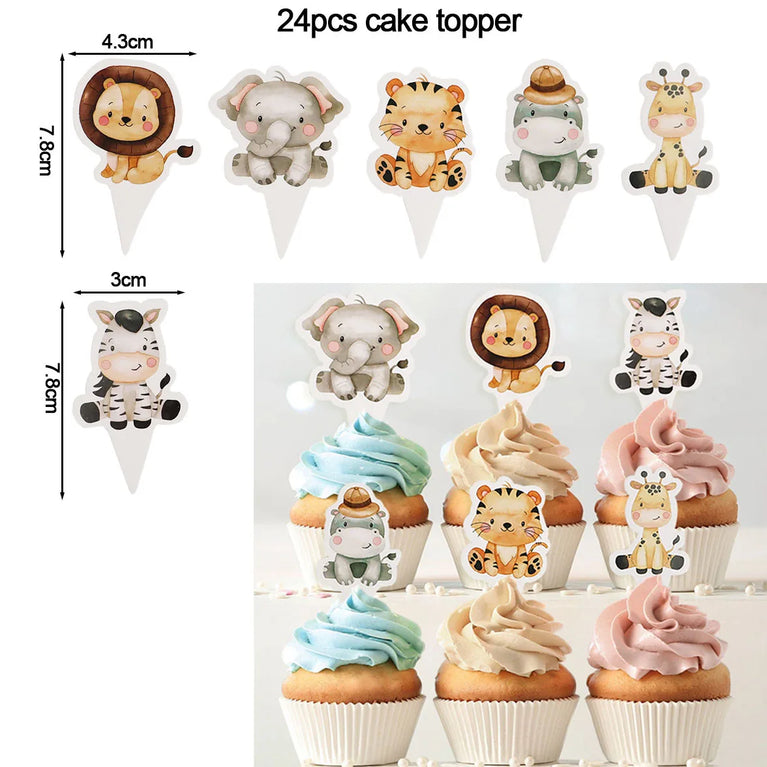 Wild One Animals Jungle Safari Birthday Disposable Tableware Set