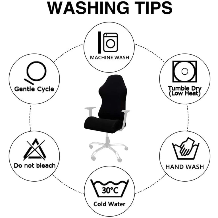Thick Jacquard Gaming Chair Cover | Stretchy Polyester Office & Racing Chair Slipcover