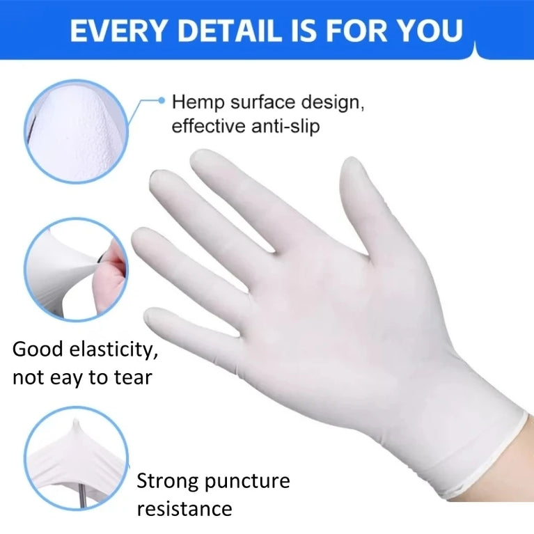 White Nitrile Disposable Gloves 4mil Food Grade Kitchen Work Gloves