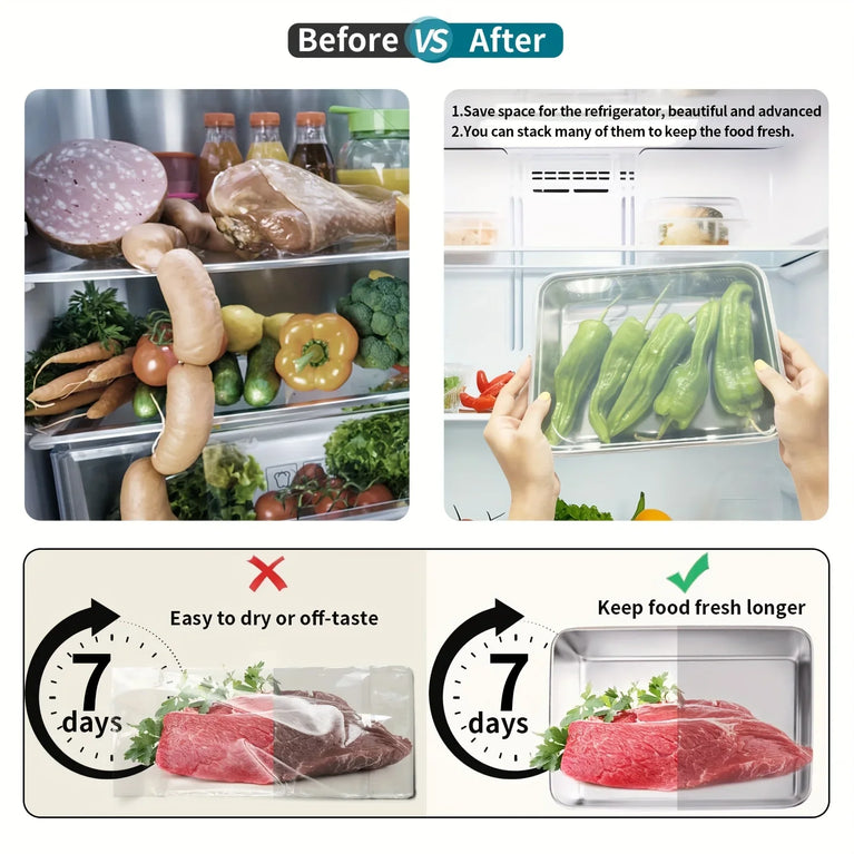 3pcs Stainless Steel Food Containers Stackable Leakproof Lunch Box Set with Clear Lids