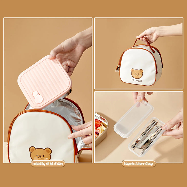 Portable Large Capacity Sealed Bento Lunch Box Stainless Steel Fruit Salad Food Container