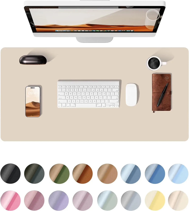 Professional Leather Desk Pad | Large Non-Slip Mouse Pad & Desk Protector