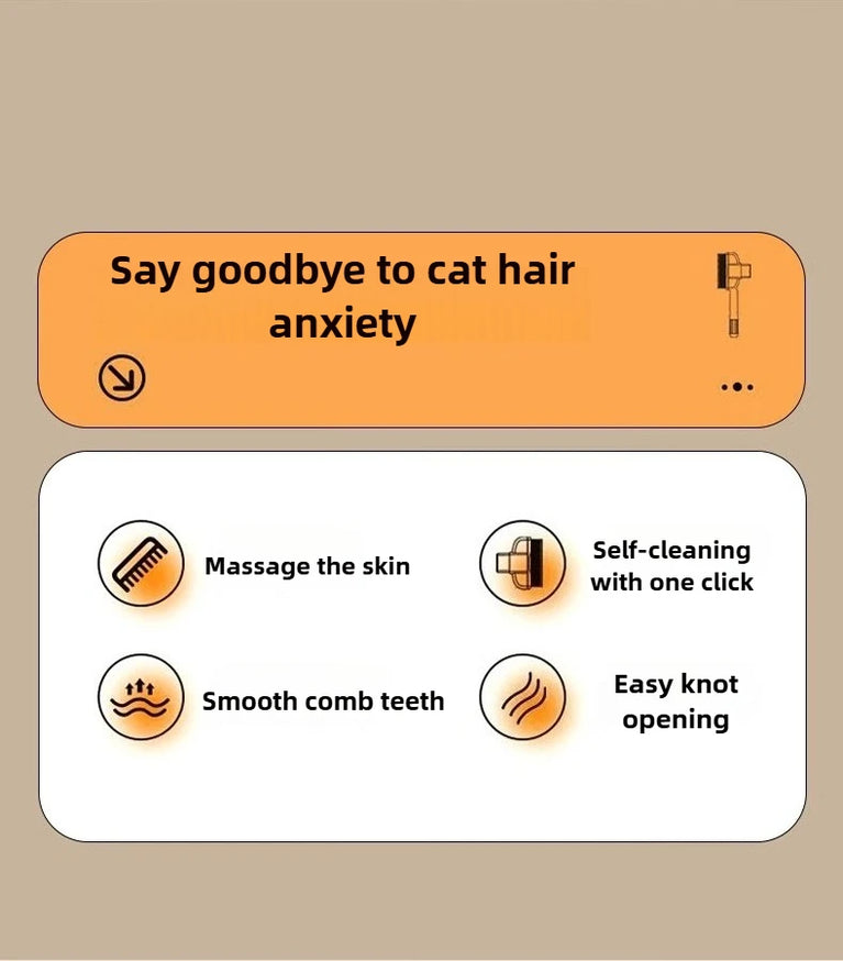 Cat Hair Remover Comb Flea Comb Self Cleaning Pet Brush Tool
