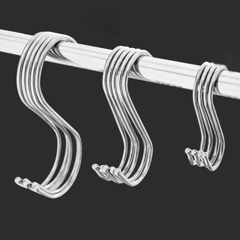 50PCS Stainless Steel S Hooks Multi-Purpose Hanging Storage Hooks
