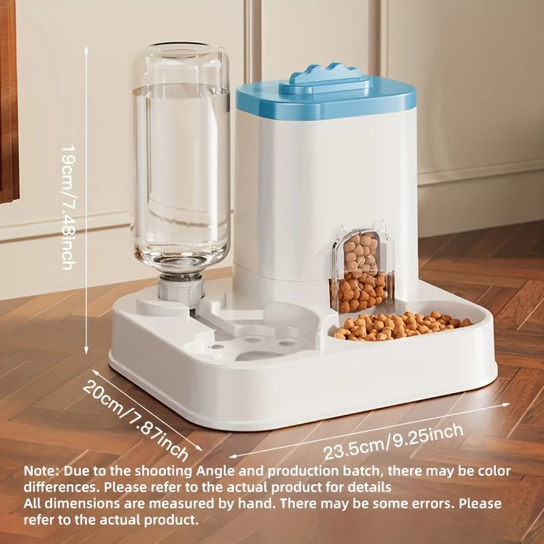 1-Pack Automatic Gravity Fed Cat Water Dispenser And Feeder Spill Proof Large Capacity One Piece Design