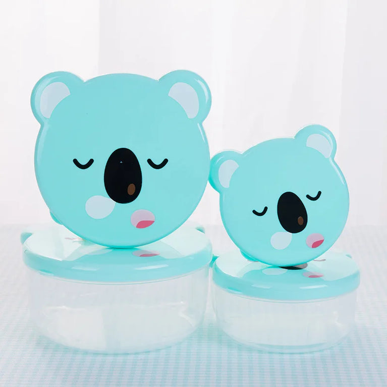 4Pcs Kids Bento Box Cartoon Lunch Storage Set Microwave Safe