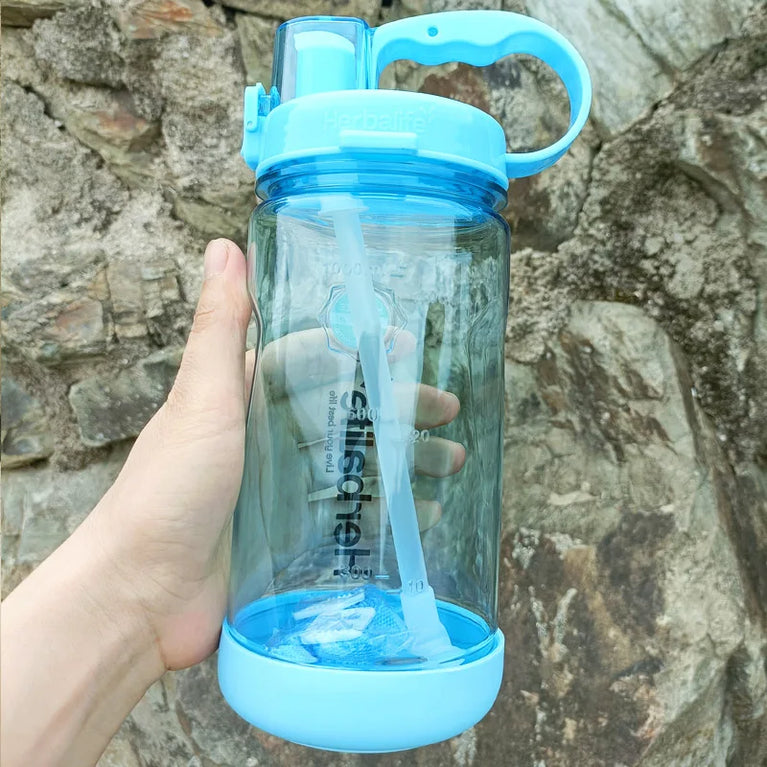 1000ML Straw Sports Waterbottle Tritan Gym Hiking Fitness Bottle