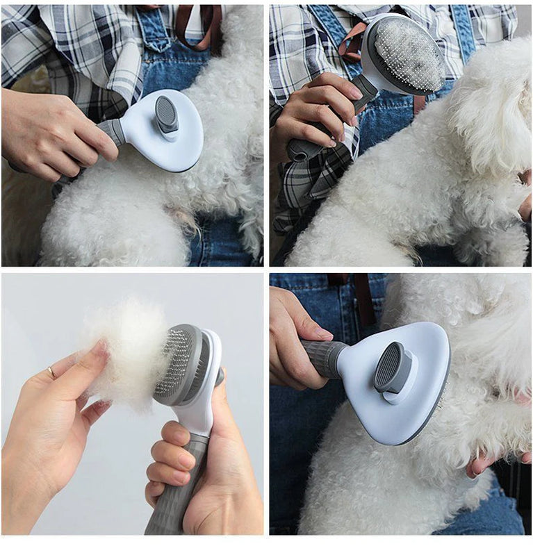Stainless Steel Pet Grooming Brush | Pro Hair Remover & Comb