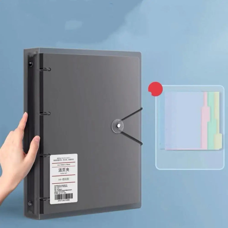 A4 Loose-Leaf Plastic Document Bag | 11-Hole Binder Compatible Envelopes
