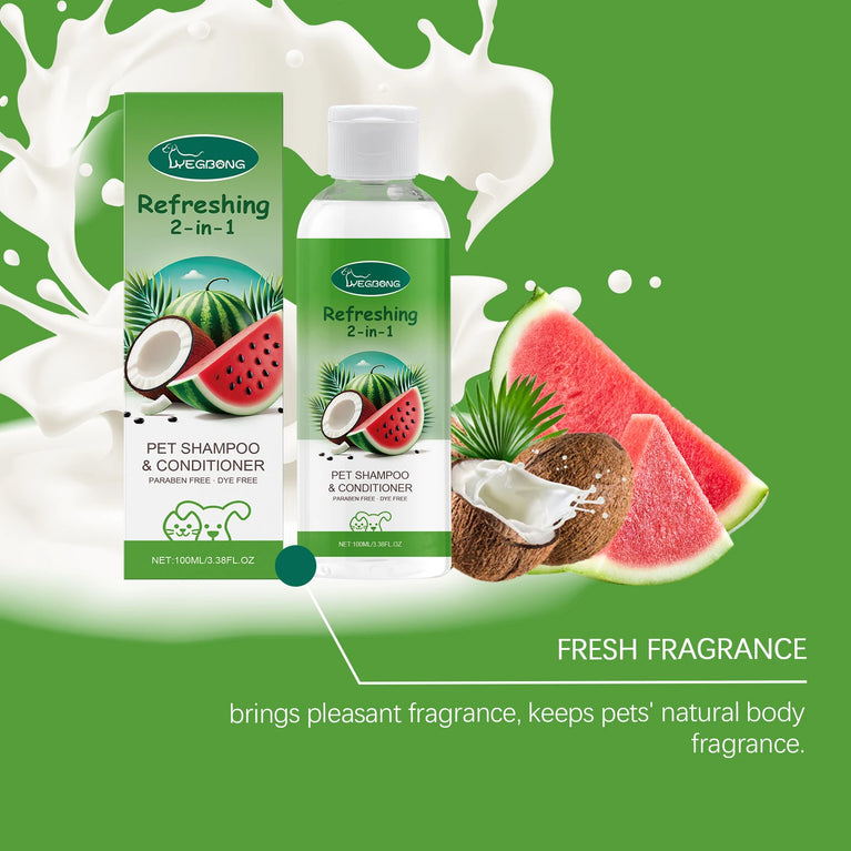 100ml Hypoallergenic 2-in-1 Pet Shampoo & Conditioner