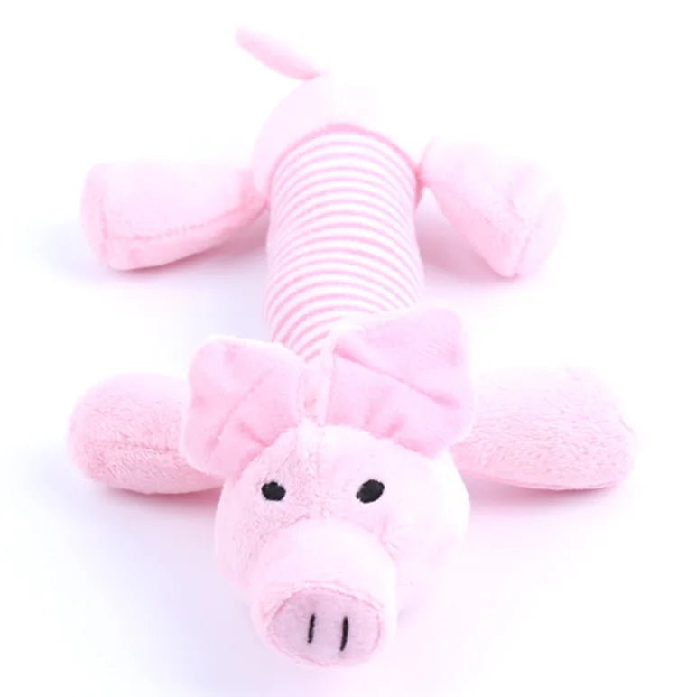 Stuffingless Squeaky Dog Toy Plush Crinkle Chew Training Toy