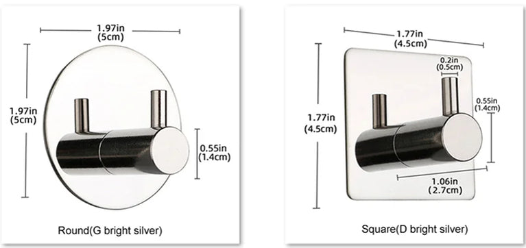Self Adhesive Wall Hook Stainless Steel Towel Rack Bathroom Hardware Shelf Robe Hooks Hanger Shower Shelf Hanging Accessories