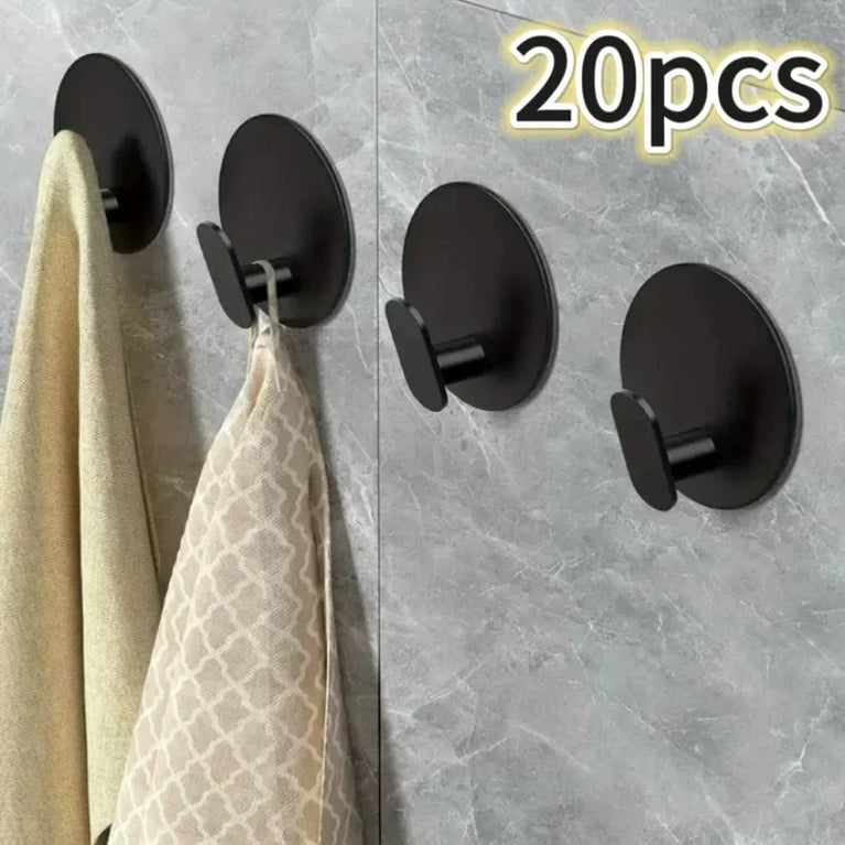 Self-Adhesive Hooks Heavy Duty Plastic Wall Hooks Towel Clothes Rack Hangers Bathroom Kitchen Waterproof Hooks