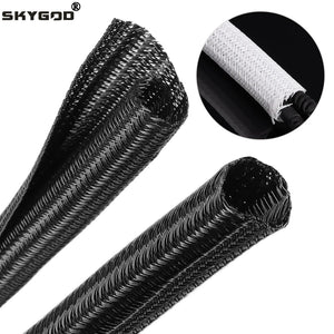 Self-Closing PET Braided Cable Sleeve | Expandable Split Wire Organizer