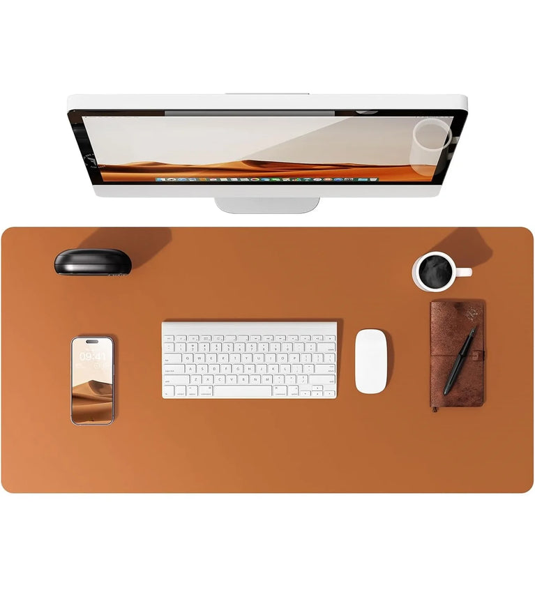 Professional Leather Desk Pad | Large Non-Slip Mouse Pad & Desk Protector