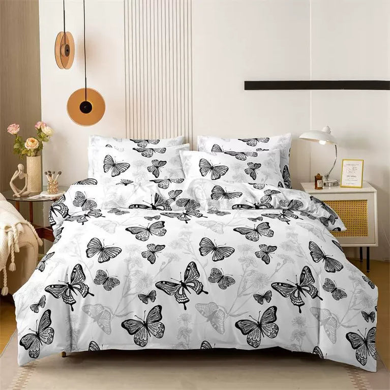 3-Piece Printed Brushed Duvet Cover Set | Soft & Breathable Bedding Collection